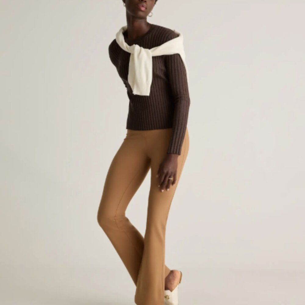 QUINCE Ultra-Stretch Ponte Bootcut Pants - Roasted Pecan, 28" Inseam, Size S - Picture 6 of 8